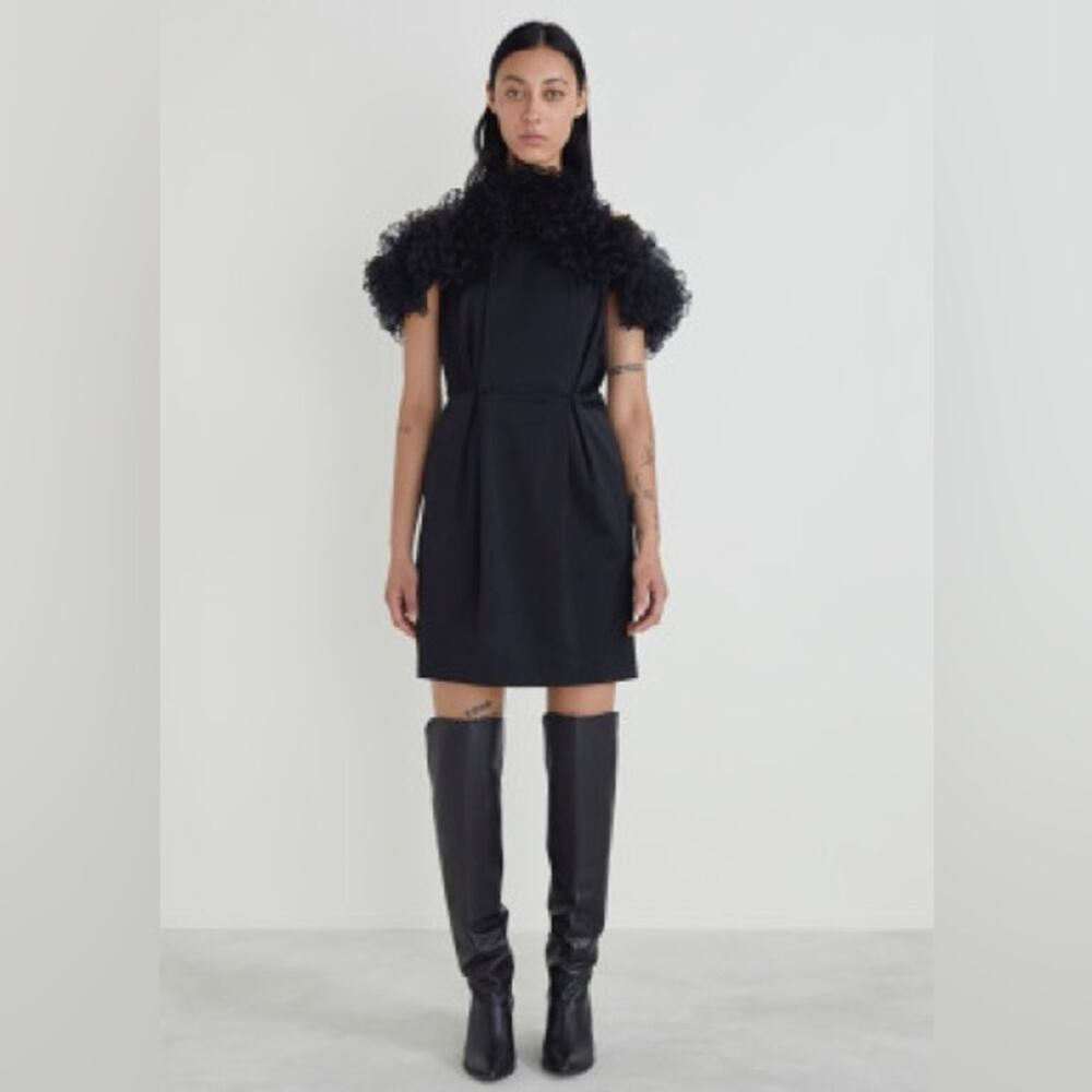 NEW Rodebjer Size XS Raven Cocktail Ruffle Mini Dress in Black
